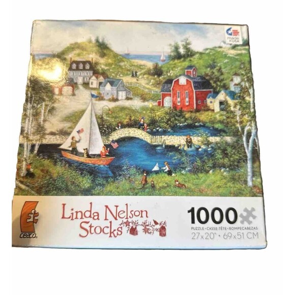 Ceaco Jigsaw Puzzle Linda Nelson Sasha Salutes The Flag 27"x20"  1000 Pieces NEW - Picture 5 of 5